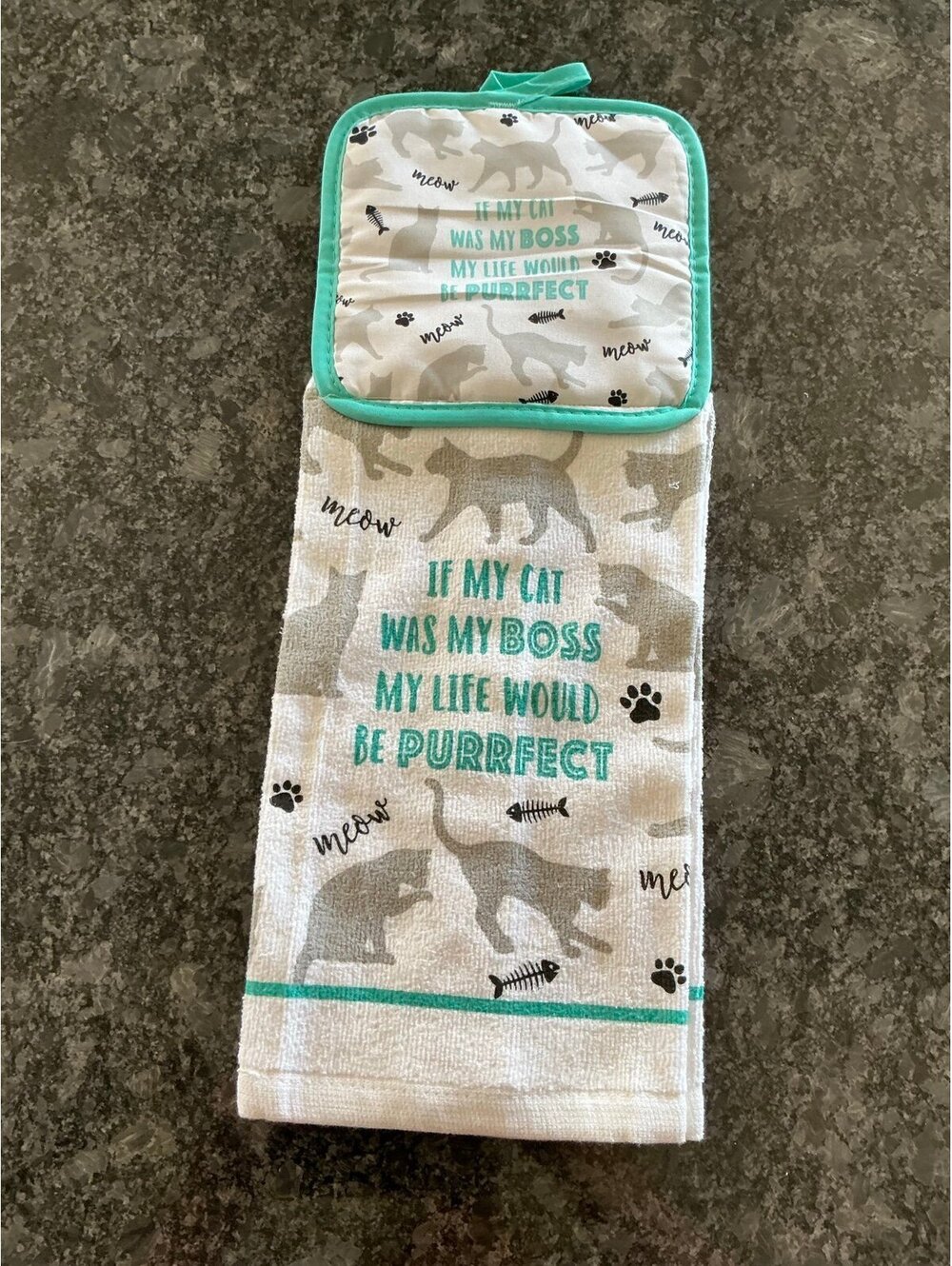 Handmade Foldover Kitchen Towel Oven Handle hanger.